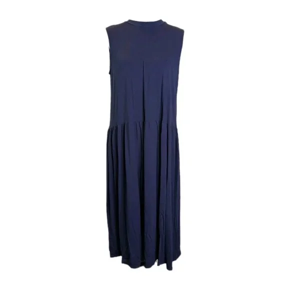Eileen Fisher Women's Sleeveless Jersey Dress - Blue - Size S - Midnight Eileen Fisher Women's Sleeveless Jersey Dress - Blue - Size S - Midnight